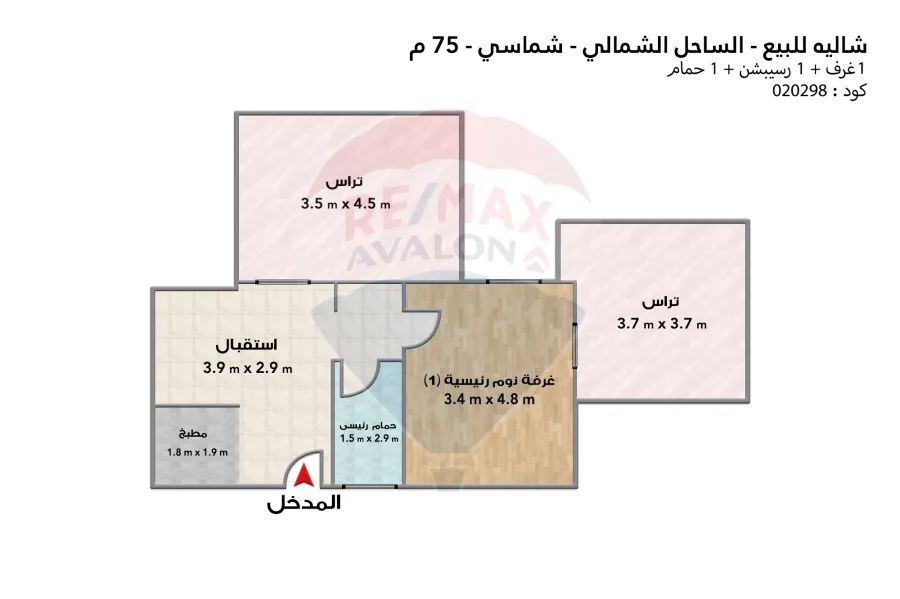 Chalet for sale North Coast (Shamsi) 75 m