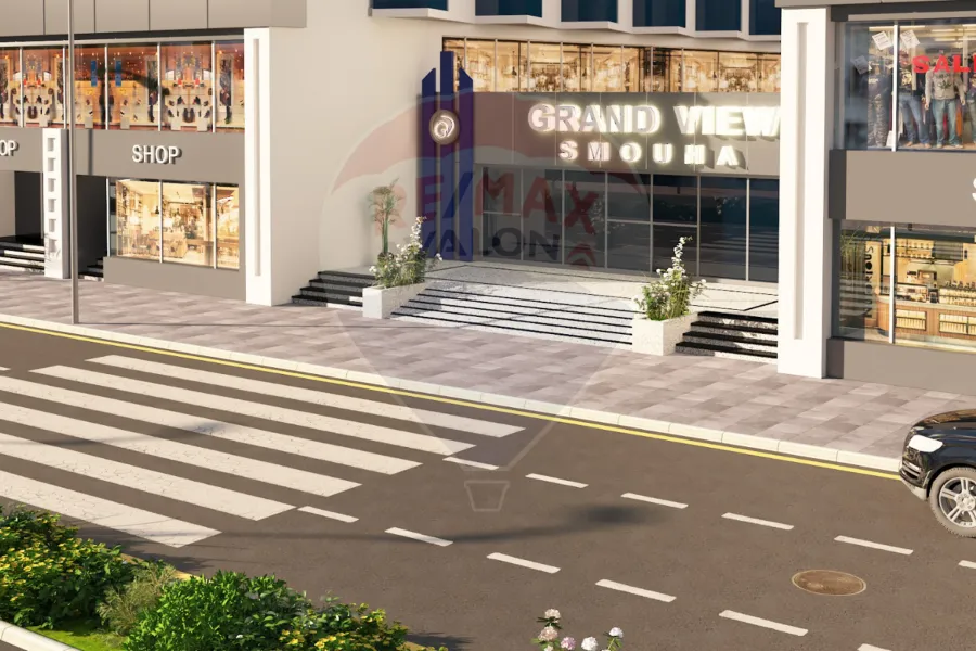 محل للبيع 101 م سموحة (جراند فيو - علي الطريق مباشرة)