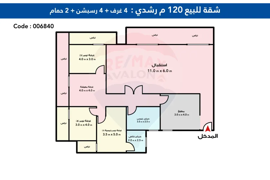 (شقة للبيع 250 م رشدي (على الترام مباشرة