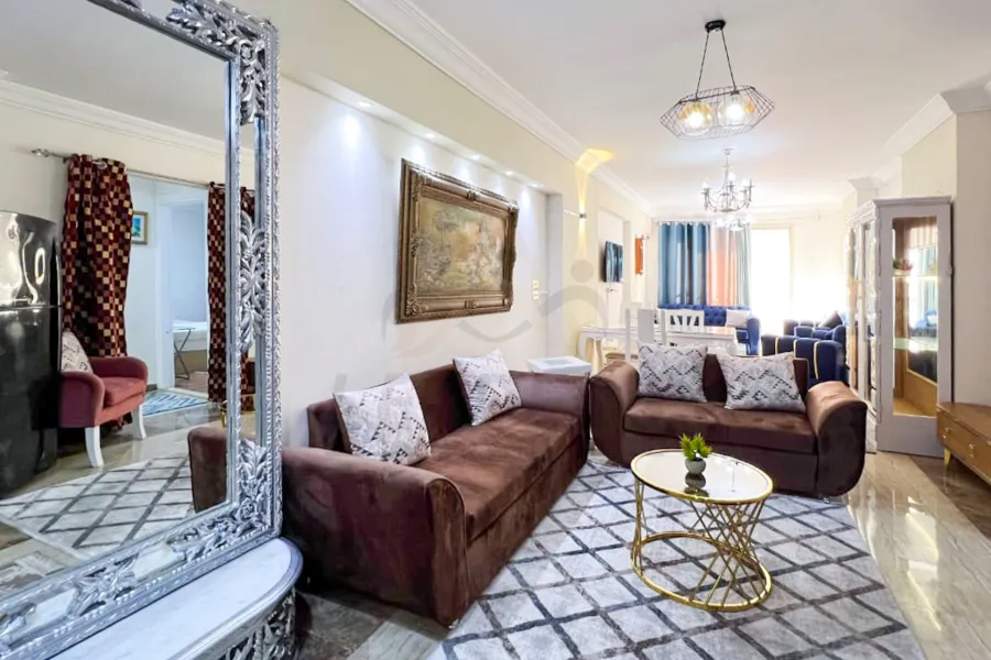 شقة للايجار المفروش 145 م سموحه (خطوات من نادى سموحة)