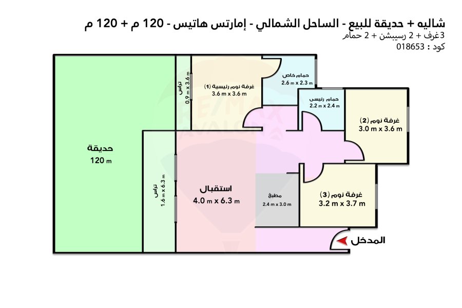 شاليه للبيع الساحل (كومبوند امارتس هايتس)