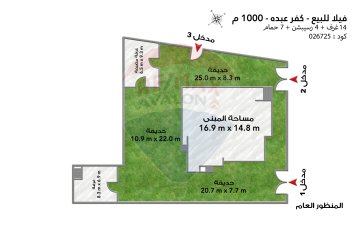 فيلا ستاند الون للبيع 1000 م كفر عبده (ش كفر عبده الرئيسي)