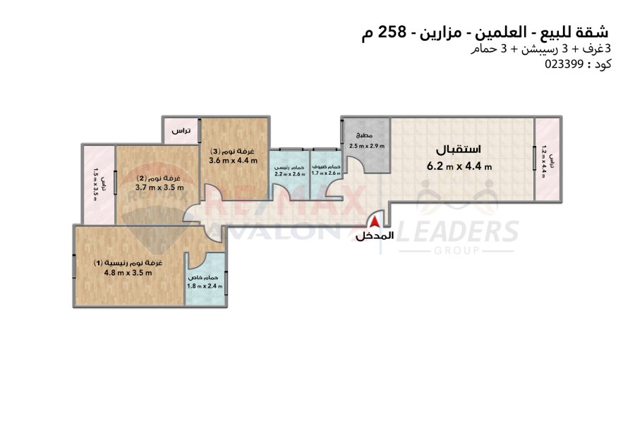 Apartment for sale (Mazarine - New Alamein) 258 m