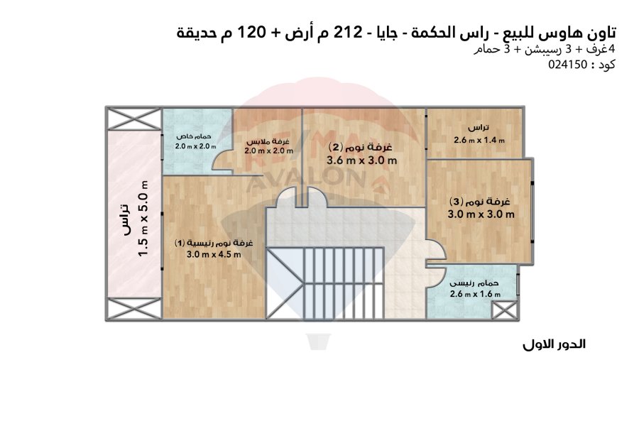 Townhouse villa for sale (Gaya - Ras El Hekma) 184 m