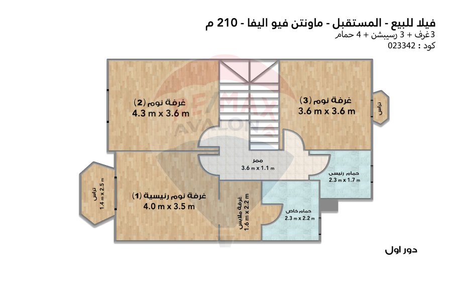 Townhouse for sale (Mountain View Aliva - Mostaqbal City) 210 m