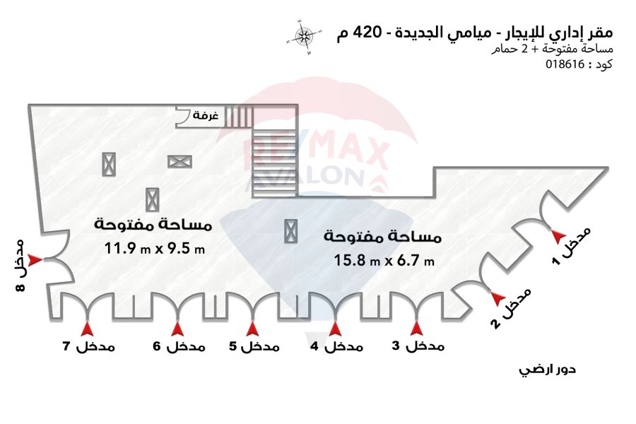 مقر إداري للإيجار 420 م ميامي الجديدة (45 دولي)
