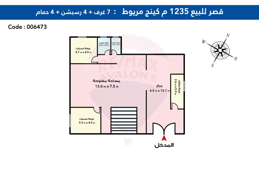 قصر للبيع 1235 م كينج مريوط ( كومباوند العروبة)