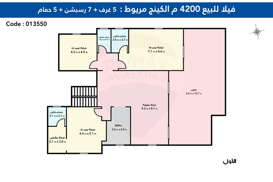 فيلا للبيع 4,200 م (فدان) كينج مريوط (بالقرب من واحة خطاب)