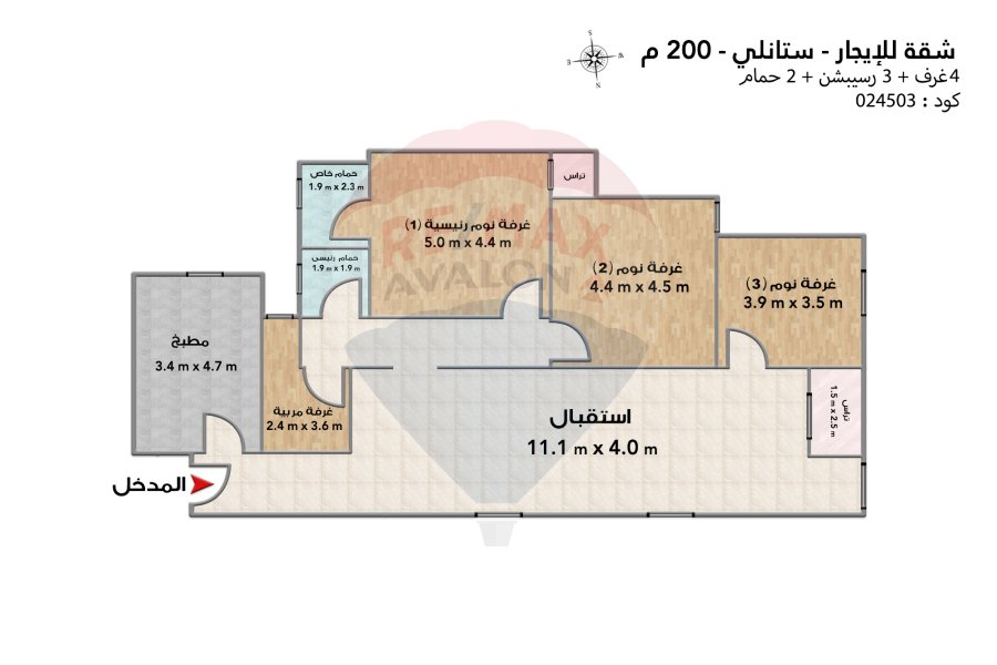 Furnished apartment for rent 200 m Stanly (Zaki Badawi st.)
