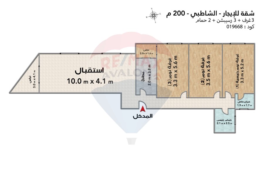 Apartment for rent 200 m El Shatby (University Bridge Street - steps from the sea)