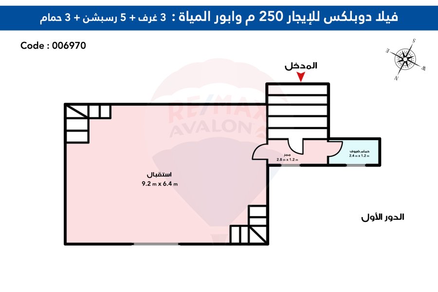 مقر إداري للإيجار 250 م وابور المياه (خطوات من ميدان زويل) -  تصلح لكافة الأنشطة - نصف تشطيب