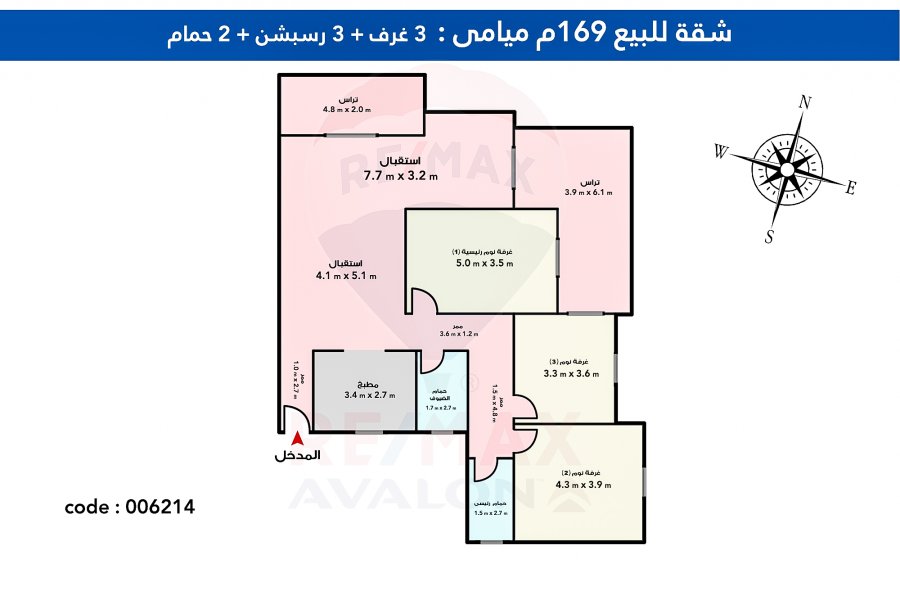 Apartment for Sale 169 M Miami (Directly on the sea)