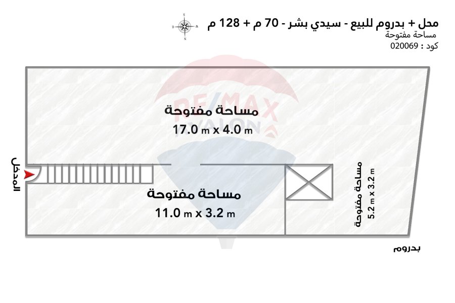 Mezzan + shop + basement 326 m Sidi Bishr (Sidi Bishr Mosque Street)