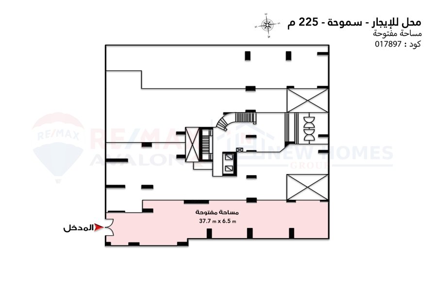 محل تجاري للإيجار 225 م سموحة ( ش النقل والهندسة )