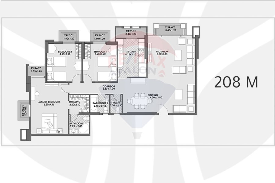Apartment for sale, 208 sqm, smart system, Soray (Boulevard project)